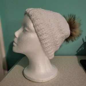 Crocheted White Winter Beanie